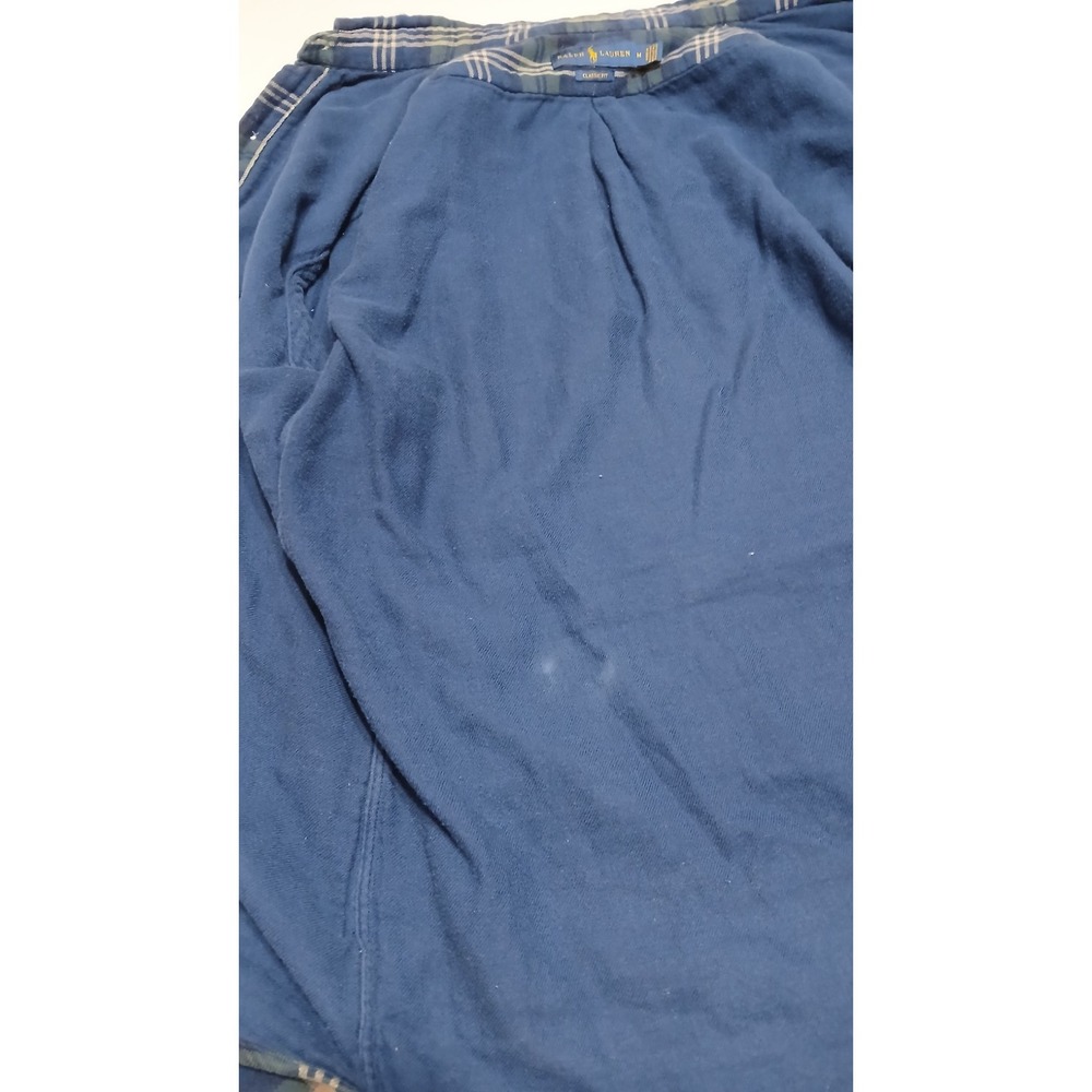 Polo Ralph Lauren Shirt Mens M Green Blue Tartan Plaid Cotton Lined Classic Fit - Picture 9 of 14